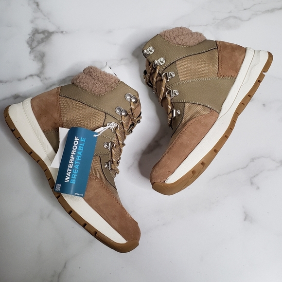 Geox Braies Abx High Top Hiking Sneaker Boot Tan Waterpoof Sz 8 - Picture 4 of 7